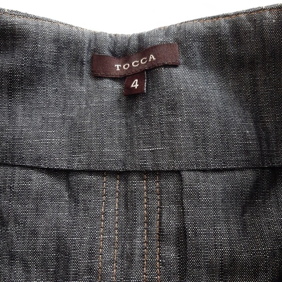Tocca A Line Pleated Chambray Godet Pleated Skirt NWOT - Picture 3 of 8